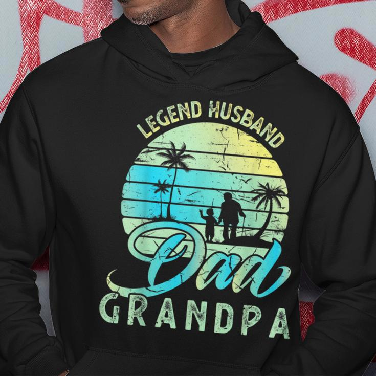 Retro Fathers Day Dad The Legend Husband Dad Grandpa Hoodie Funny Gifts