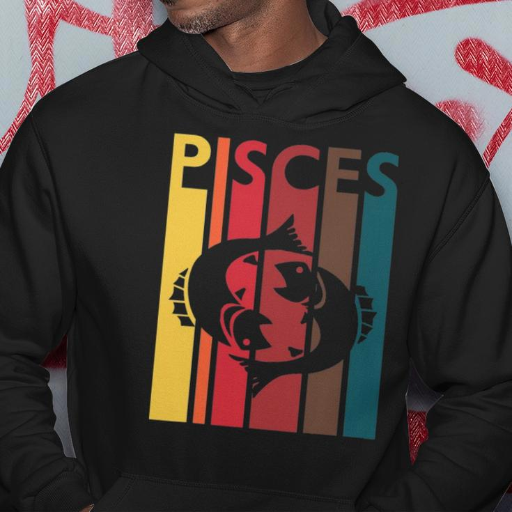 Retro Pisces Zodiac Sign February March Birthday Gift Pisces Hoodie Unique Gifts