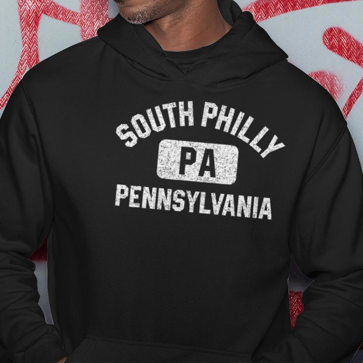 South Philly Philadelphia Pa Gym Style Distress White Print Hoodie Unique Gifts