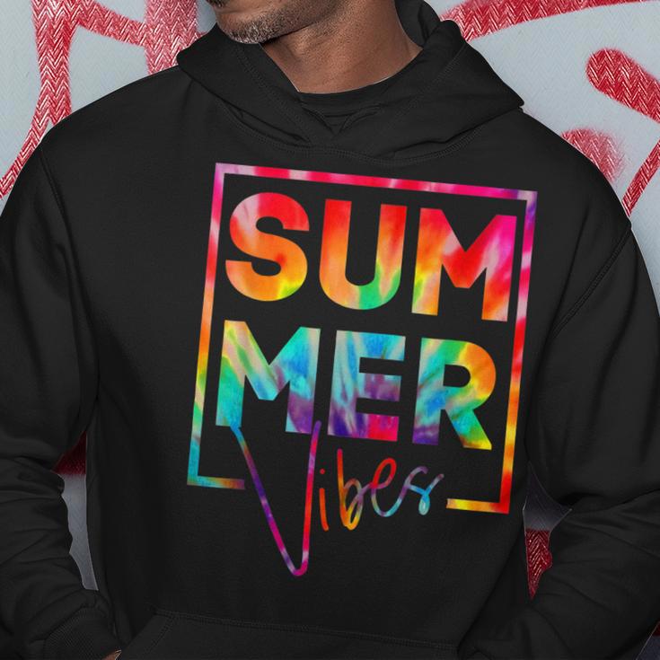 Summer Vibes Tie Dye Hello Summer Vacation Hoodie Funny Gifts