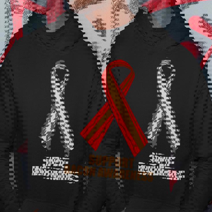 Support Bacon Awareness Ribbon Fun Bacon Hoodie Unique Gifts