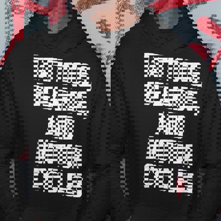 Tattoos Beards & Motorcycles Funny Biker Motorcycle Hoodie Personalized Gifts