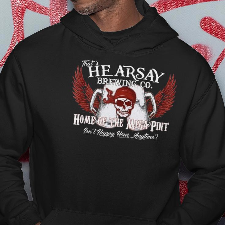 Thats Hearsay Brewing Co Home Of The Mega Pint Funny Skull Hoodie Unique Gifts