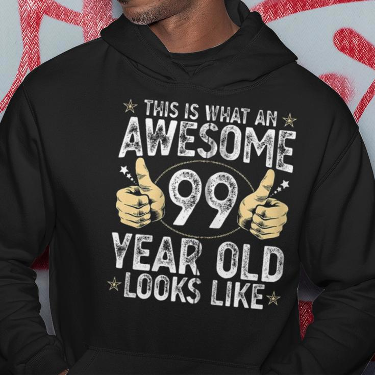 This Is What An Awesome 99 Years Old Looks Like 99Th Birthday Zip Hoodie Unique Gifts