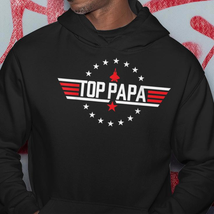 Top Papa Birthday Gun Jet Fathers Day Funny 80S Father Air Hoodie Funny Gifts