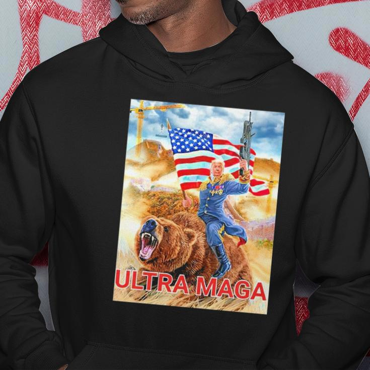 Trump Ultra Maga The Great Maga King Trump Riding Bear Hoodie Unique Gifts