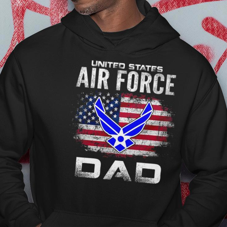 United States Air Force Dad With American Flag Gift Hoodie Unique Gifts