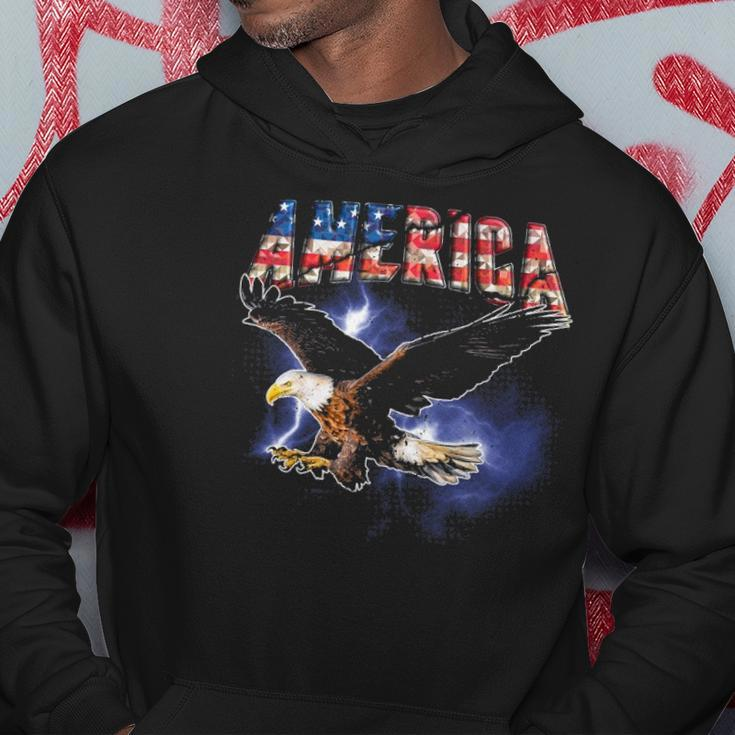Usa Flag America Font Eagle Flashes For Men And Women Hoodie Unique Gifts