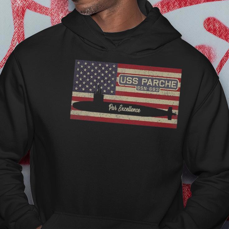 Uss Parche Ssn-683 Submarine Usa American Flag Hoodie Unique Gifts