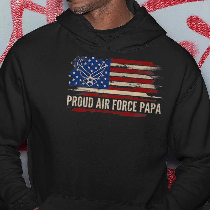 Vintage Proud Air Force Papa American Flag Veteran Gift Hoodie Unique Gifts