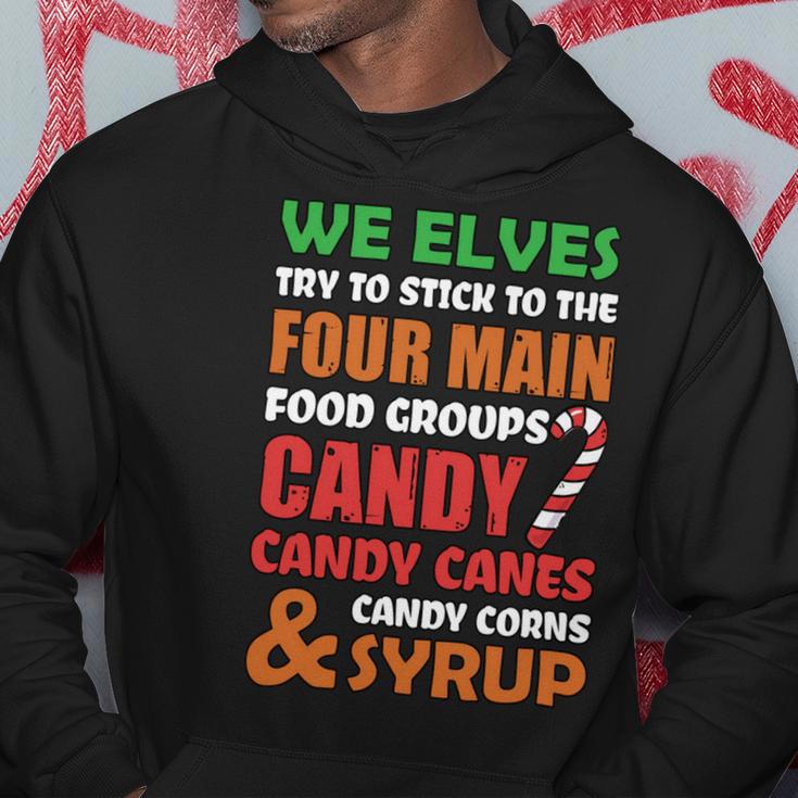 We Elves Try To Stick To The Four Main Food Groups Funny Christmas 608 Trending Shirt Hoodie Funny Gifts