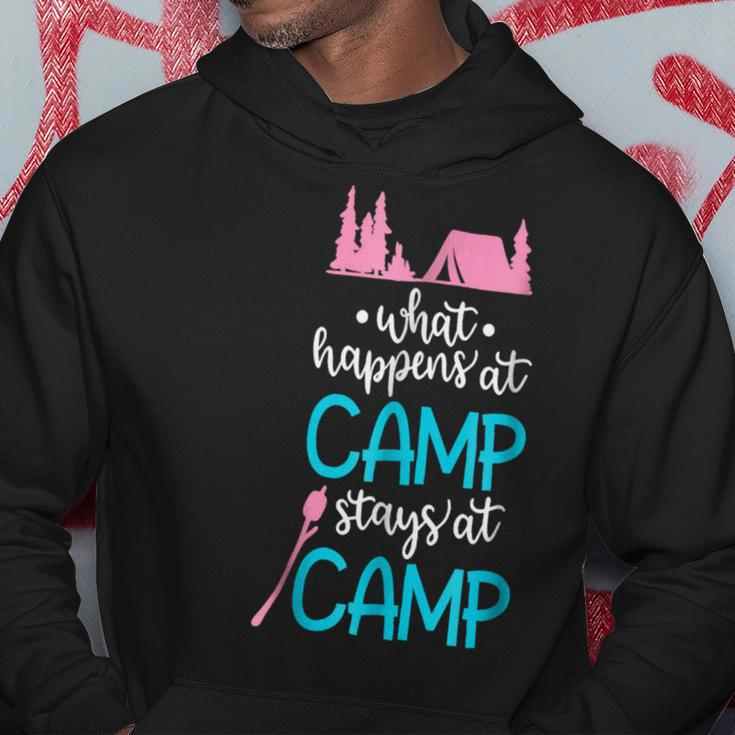 What Happens At Camp Stays At Camp Shirt Kids Camping Pink Hoodie Unique Gifts