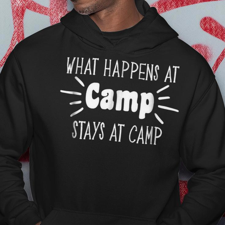 What Happens At Camp Stays Shirt Funny Men Women Camping Hoodie Unique Gifts