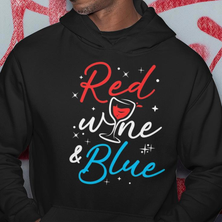 Wine Lover 4Th July Red Wine And Blue Hoodie Unique Gifts