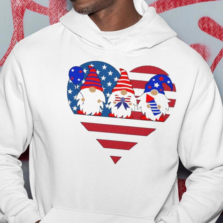 4Th Of July Gnomes American Flag Heart Fireworks Gnomes Hoodie Unique Gifts
