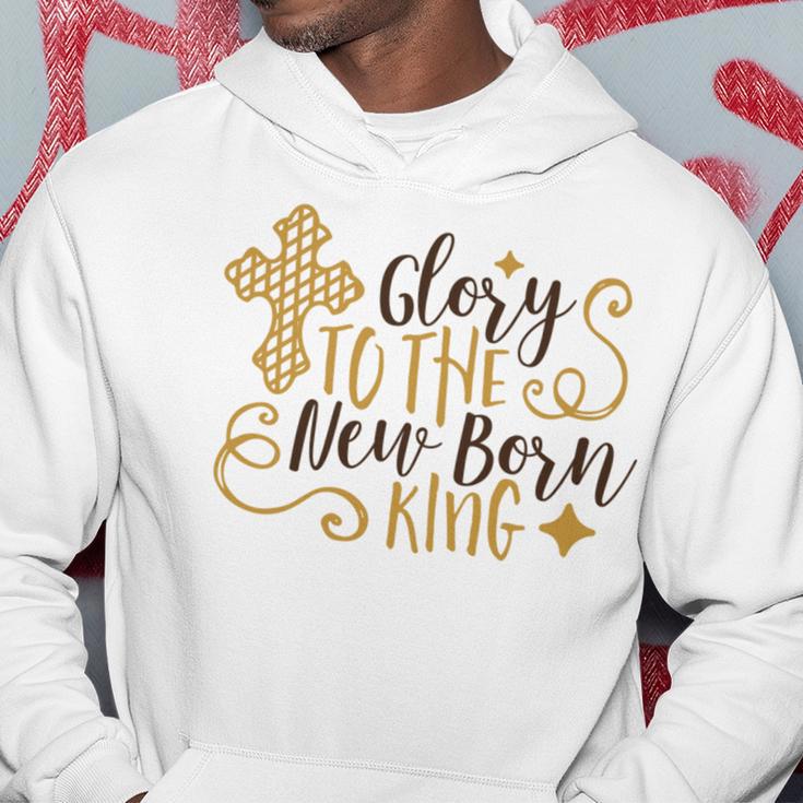 Baby Shower Text Design Glory To The New Born Hoodie Funny Gifts