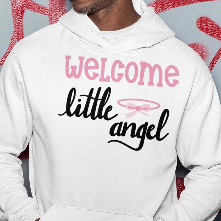 Baby Shower Text Design Welcome Little Angel Hoodie Funny Gifts