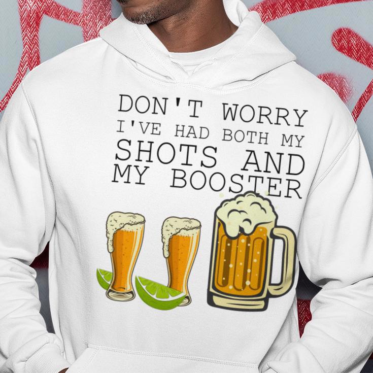 Beer Drinking Dont Worry Ive Had Both My Shots And Booster V2 Hoodie Funny Gifts