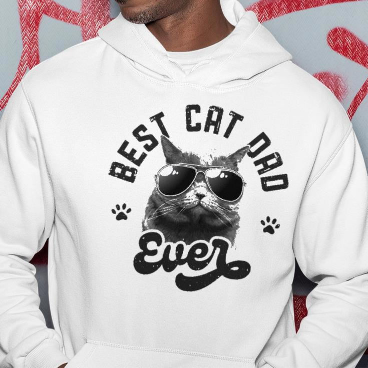 Best Cat Dad Ever Funny Daddy Fathers Day Retro Vintage Men Hoodie Unique Gifts