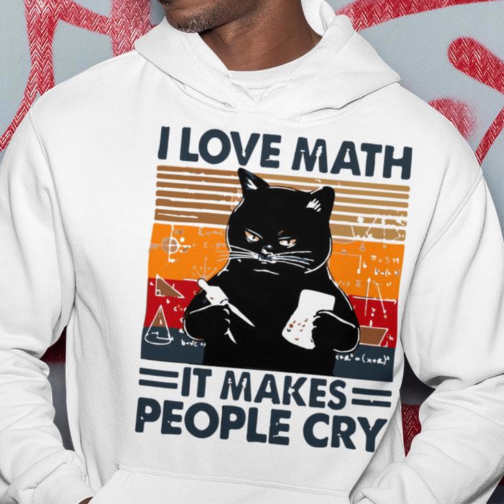 Black Cat I Love Math It Makes People Cry Hoodie Funny Gifts