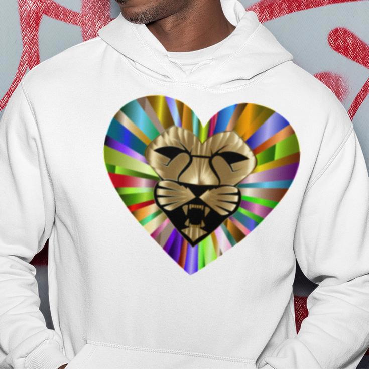 Colored Lion Heart Hoodie Funny Gifts