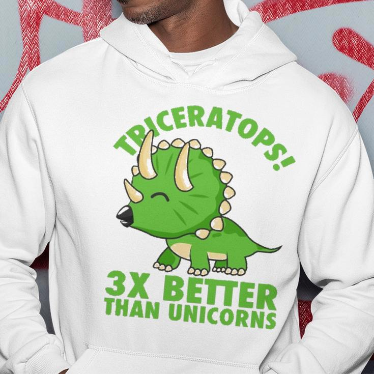 Cool Triceratops 3X Better Than Unicorns Funny Dinosaur Gift Hoodie Unique Gifts