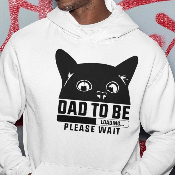 Dad To Be Loading Please Wait Funny New Fathers Announcement Cat Themed Hoodie Unique Gifts