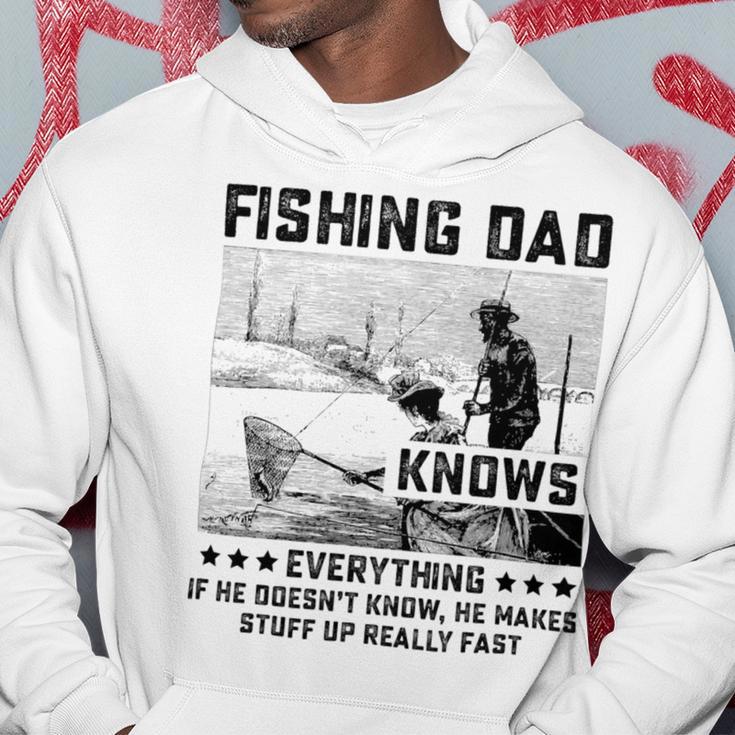 Fishing Dad Knows Everything Old Man Hoodie Funny Gifts