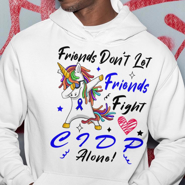 Friends Dont Let Friends Fight Chronic Inflammatory Demyelinating Polyneuropathy Cidp Alone Unicorn Blue Ribbon Cidp Support Cidp Awareness Hoodie Funny Gifts