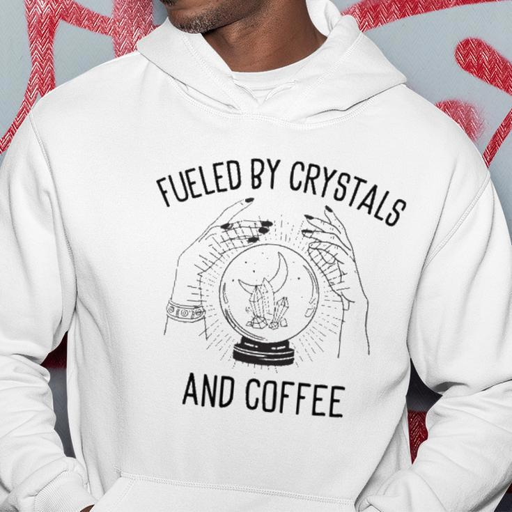 Fueled By Crystals And Coffee Witch Spells Chakra Hoodie Unique Gifts