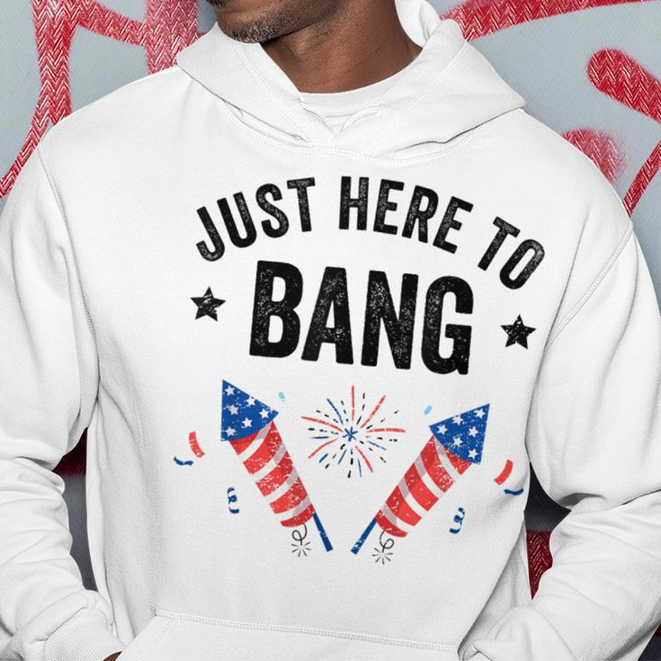 Funny Fourth Of July 4Th Of July Im Just Here To Bang Hoodie Funny Gifts