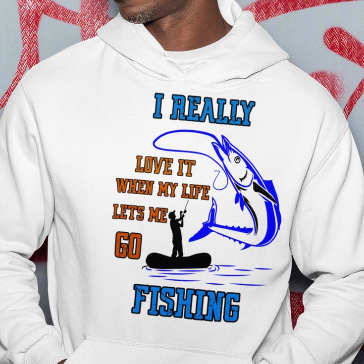 Funny I Really Love It When My Wife Lets Me Go Fishing Hoodie Funny Gifts