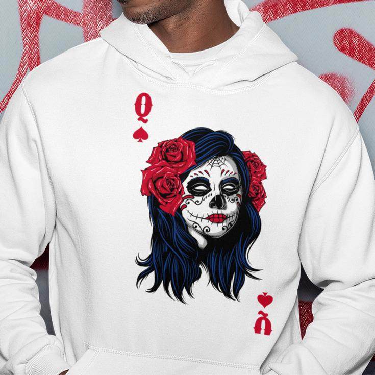 Halloween Sugar Skull With Red Floral Halloween Gift By Mesa Cute Hoodie Unique Gifts