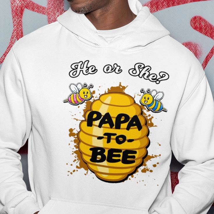 He Or She Papa To Bee Gender Reveal Announcement Baby Shower Hoodie Unique Gifts