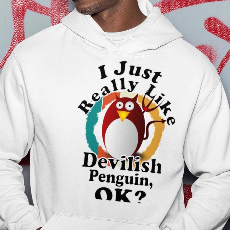 I Really Like Devilish Penguin Ok Hoodie Funny Gifts