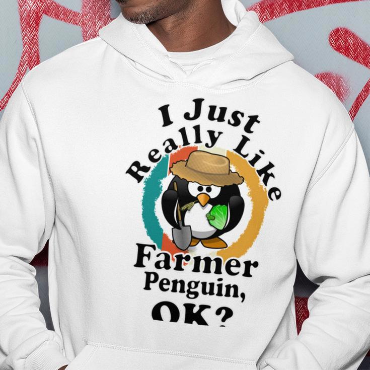 I Really Like Farmer Penguin Ok Hoodie Funny Gifts