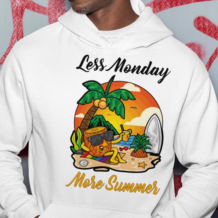 Less Monday More Summer Funny Pineapple Gift Pineapple Lover Hoodie Funny Gifts