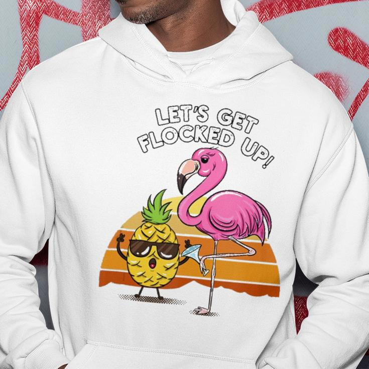 Lets Get Flocked Up Pineapple Flamingo Party Hawaiian Gift Hoodie Unique Gifts