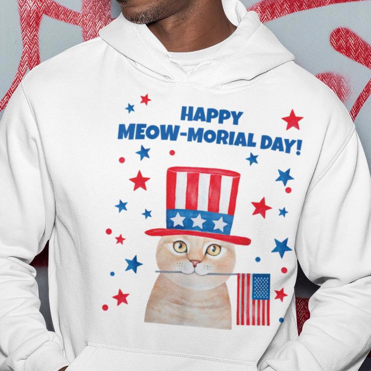 Memorial Day Cat Meowmorial Day Hoodie Funny Gifts