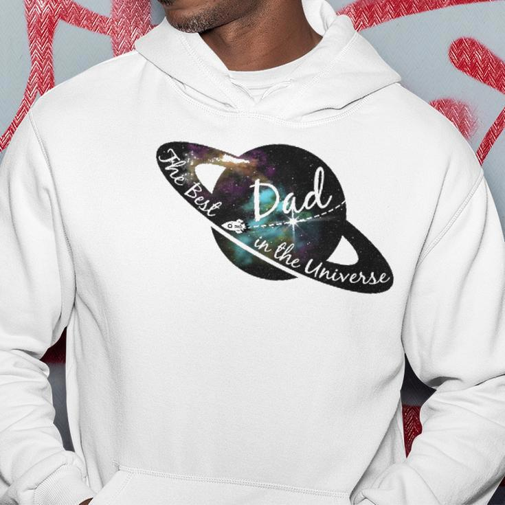 Mens Best Dad In The Universe Fathers Day - Space Nebula Gift Hoodie Unique Gifts