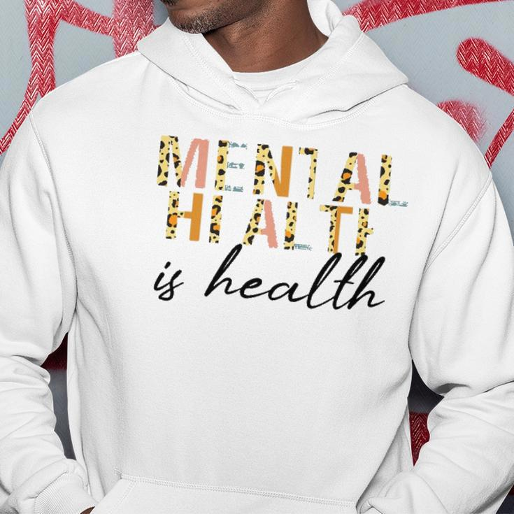 Mental Health Awareness Leopard Graphic Pastel Colors Quote Hoodie Unique Gifts