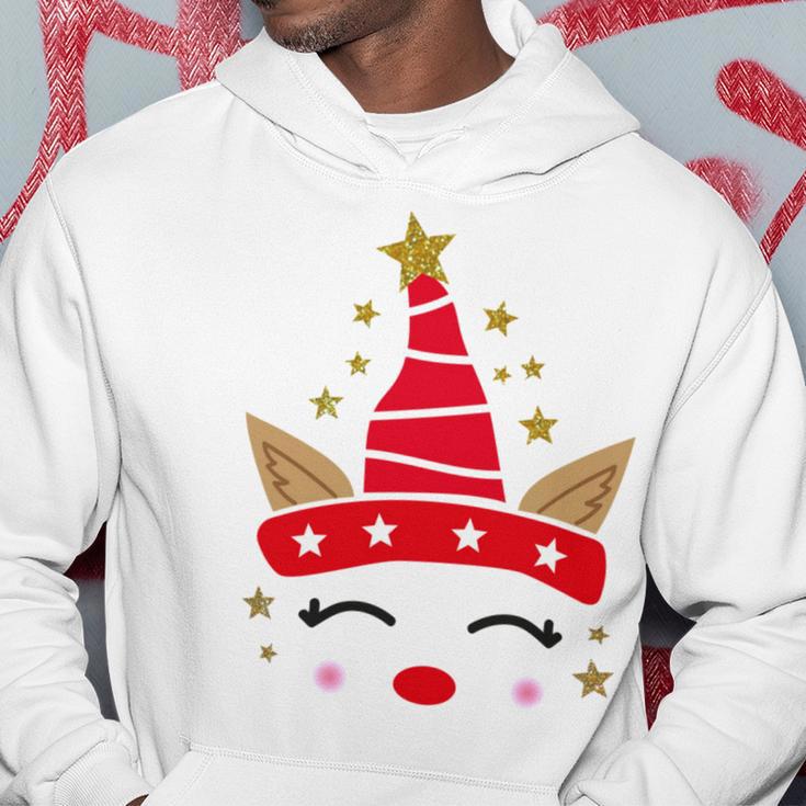 New Christmas Unicorn Face Santicorn Cute Hoodie Funny Gifts