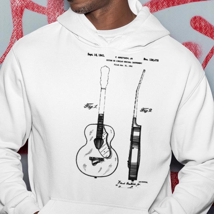 Patent Drawing Old Acoustic Guitar Hoodie Funny Gifts