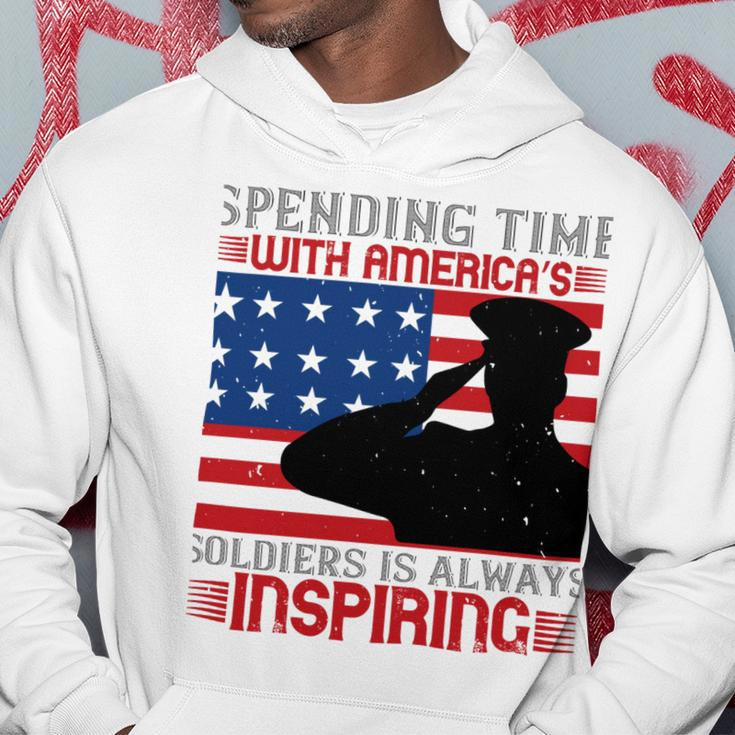 Spending Time With Americas Soldiers Is Always Inspiring Veterans Day Gifts Hoodie Unique Gifts