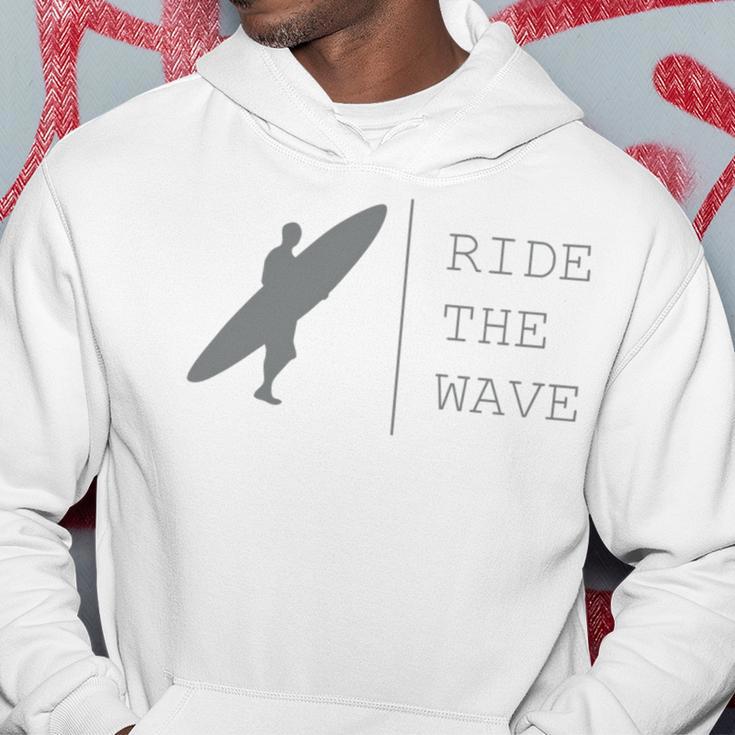 Surfing Funny Quote Ride The Wave Surfer Ocean Lover Hoodie Funny Gifts