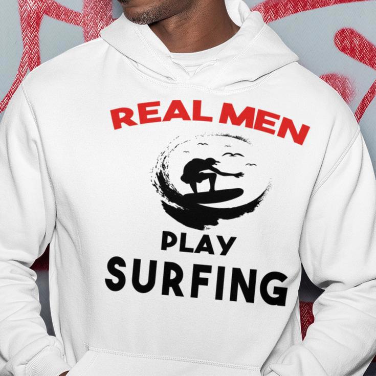 Surfing Men Sport Awesome Idea Real Men Play Surfing Hoodie Funny Gifts