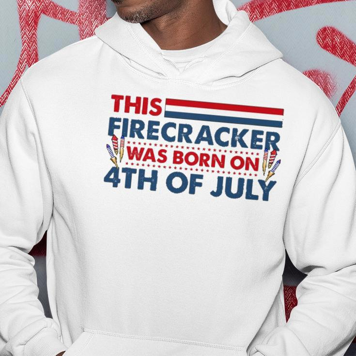 This Firecracker Was Born On 4Th Of July Patriotic Birthday Hoodie Unique Gifts