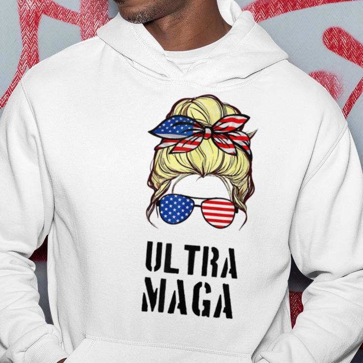 Ultra Mega Messy Bun 2022 Trump Republicans Conservatives Hoodie Funny Gifts