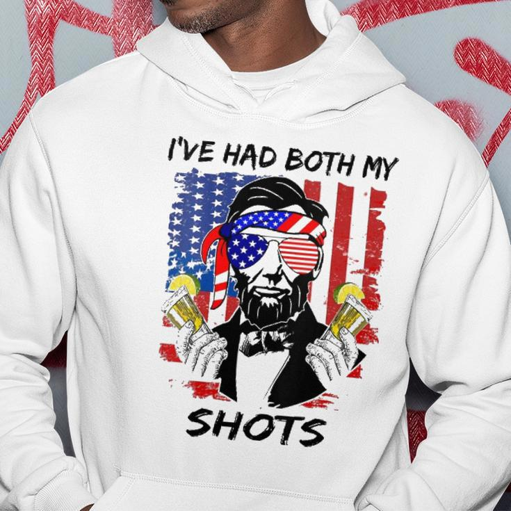 Womens Lincoln 4Th Of July Ive Had Both My Shots Funny Men Women V-Neck Hoodie Unique Gifts