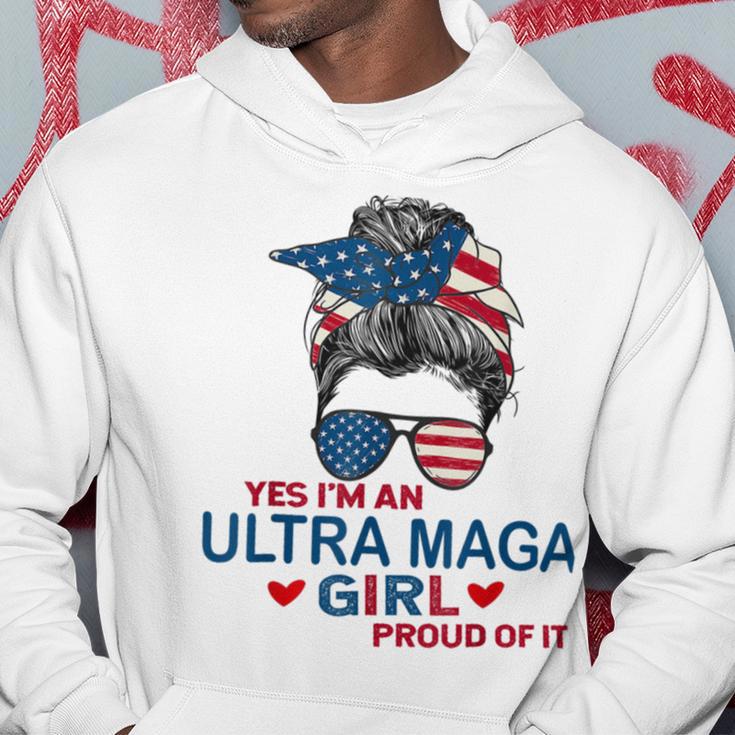 Yes Im An Ultra Maga Girl Proud Of It Usa Flag Messy Hoodie Funny Gifts